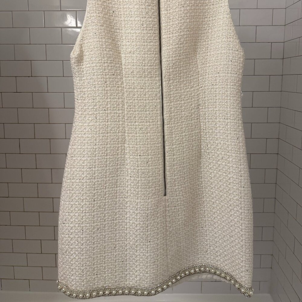 Alice & Olivia Coley Mini Dress, Off White, NWT, Size 14 - Picture 9 of 15